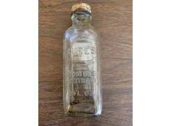 Hires Improved Original Root Beer Concentrate Embossed Glass Bottle