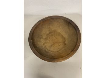 Vintage Dough Bowl Large 17' X 18' Rimmed Wood Primitive Used Beautiful Patina