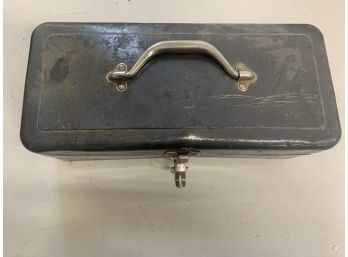 Old Metal Tackle Box With Contents