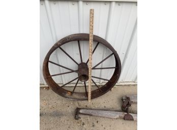 Antique Wagon Buggy Automobile Wheel 12 Spoke Iron  Country Decor
