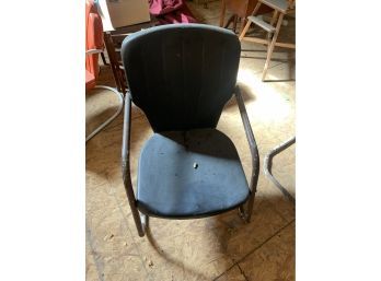 Vintage Black Mid Century Metal Bounce Back Patio Outdoor Chair 50'S  #2