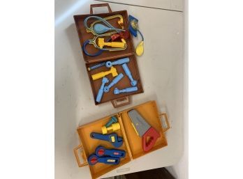Lot Of 1977 Fisher Price Medical Kit Doctor Nurse Hospital Toy Plastic Briefcase & Tool Kit