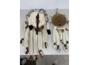 Dream Catchers  With Leather, Beads &  Feathers & Wool