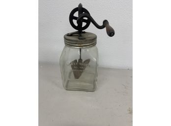 Antique Dazey No.40 Hand Crank Butter Churn With Original Glass Jar As Is