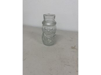 Vintage Libby Of Canada Glass Snowman Jar With Lid 1970s