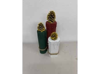 Handmade  Large Wood Pinecone  Candles