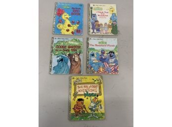 Golden Books Lot 4 Sesame Street Cookie Monster Bert And Ernie Big Bird