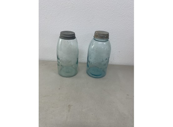 LARGE Ball & Atlas Strong Shoulder Mason Jar With Bubbles And Zinc Ball Lid