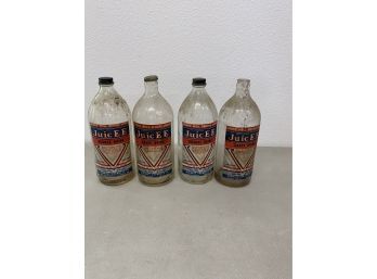 Lot Of Vintage Grape Drink Juicee  Glass Bottles With Paper Label