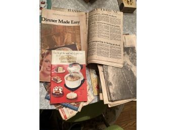 Lot Of Vintage Cookbooks, Newspapers And More!