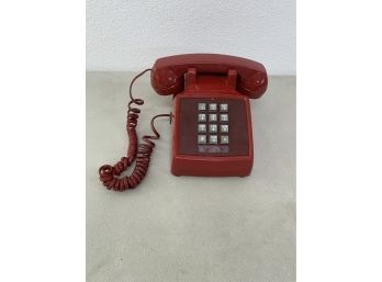 Vintage 1970s WESTERN ELECTRIC 2500D RED Push Button Touch Tone Desk Top Phone