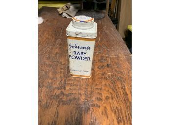 Vintage Johnsons Baby Powder Tin Metal Can Litho