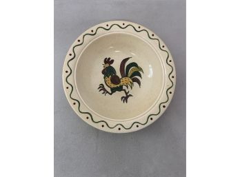 Vintage Mid-Century Modern METLOX POPPYTRAIL Hand Painted Rooster/Chicken Plate