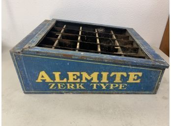 Vintage Alemite Zerk Car Parts Advertising Box Gas Station Display Drawer Cabinet Sign