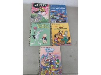 Lot Of Little Golden Books Tootle, Bugs Bunny, Cars, Tiny Toons And Goofy