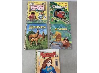 Lot Of Little Golden Books Bert & Ernie, Red Caboose, Lion King, Horses