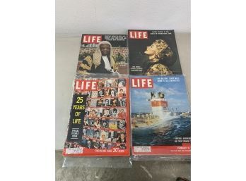 Lot Of 4 Vintage 1960s Life Magazines Incl 25th  Anniversary Addition With Santa Coke Advertisement