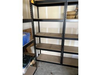 Free Standing Black Metal Shelving Unit With 4 Shelves 6 Foot Tall - Unit 5