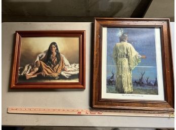 2 Framed Native American Art Prints