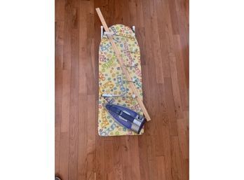 Small Fold Up Ironing Board, Iron And Yardstick