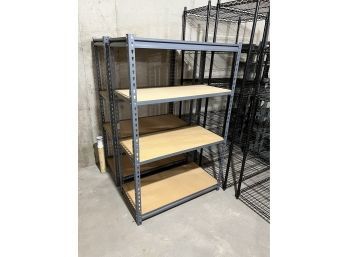 Free Standing Grey Metal Shelving Unit With 4 Shelves 4.5' Tall - Unit 1