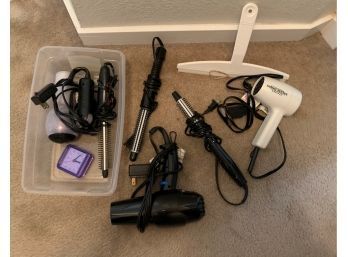 Lot Of Hairdryers, Curling Irons And More