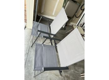 Two Grey Sling Folding Patio Chair - Room Essentials