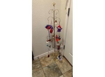 Ornament Display Tree Stand Metal Christmas With Ornaments