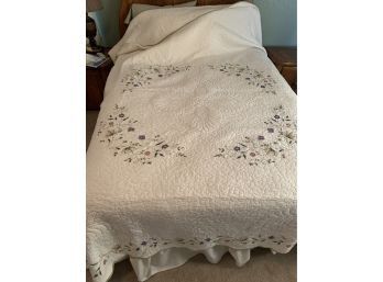King Size Flower Quilted Bedspread