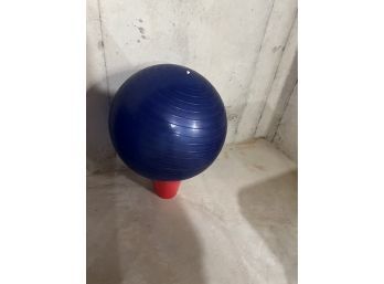 Large Rubber Fit Exercise Ball & Childs Plastic Sand Pail