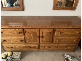 Solid Oak Wood Dresser Very Heavy And Sturdy