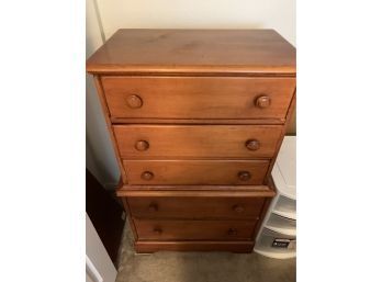 Solid Wood 5 Drawer High Boy Dresser