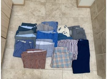 Huge Lot Of Vintage Polyester Plaid Mens Pants 1960s And 70s Golf Pants