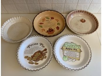 Vintage Pecan Pie, Apple Pie Recipe Pie Plate Baking Dish Ceramic