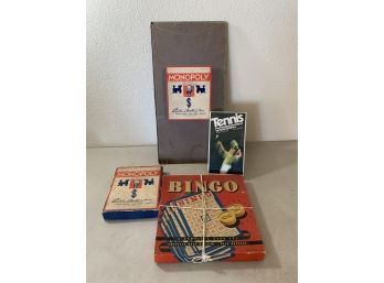 1936 Vintage Monopoly Game Parker Bros Pieces And Board And Vintage Bingo Games