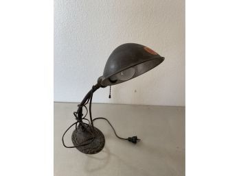 Vintage Metal Iowa State Cast Iron Lamp, Metal Gooseneck Lamp