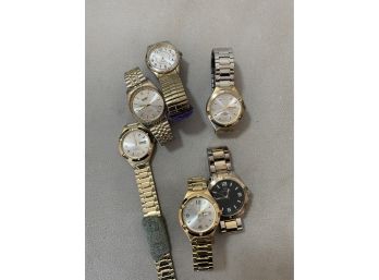 Lot Of  Gold Toned Mens Wristwatches Incl Nelsonic