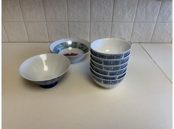 Blue And White Small Asian Style Bowls