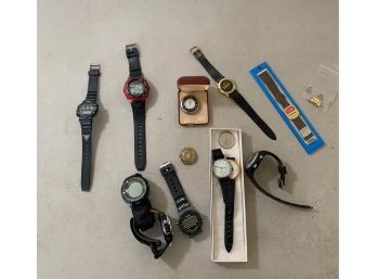 Lot Of Vintage Wrist Watches Some LED Eclectic And Vintage Timex Face