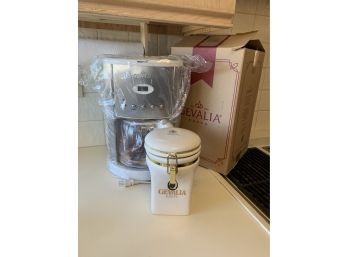 New Gevalia Coffee Maker In Box And Bonus Canister