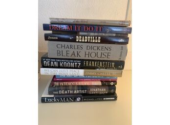 Lot Of Books Incl Dean Koontz, Charles Dickens, Jimmy Carter And Michael J Fox