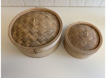 Lot Of Two Bamboo Steamers