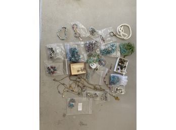 Lots Of Costume Jewelry, All Necklaces And Bracelets. Some Railroad Pins Incl Rock Island