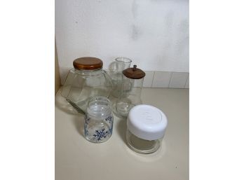Lot Of Glass Canisters And Vases