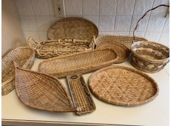 Wicker Baskets And Trays
