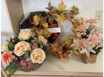 Faux Floras And Christmas & Fall Wreaths