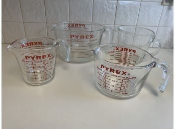 Lot Of Vintage Pyrex  Measuring Cup.  2 4 And 8 Cups