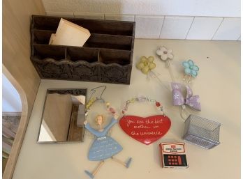 Office Desk Accessories, Wall Hangings, Small Mirror, Adding Machine Ribbon