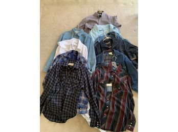 Lot Of Men's Western Style Button Down Shirts
