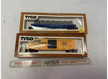 2 Tyco HO Scale Cars: # 335 B Western Union Reel Car & 365 F Railbox